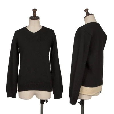 tricot COMME des GARCONS Hem Switching V Neck Knit Sweater