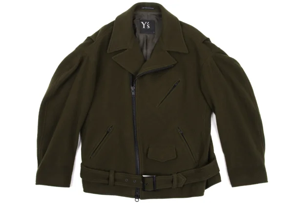 Y's Wool Mossa Off Shoulder Motorcycle Jacket K-168823_002