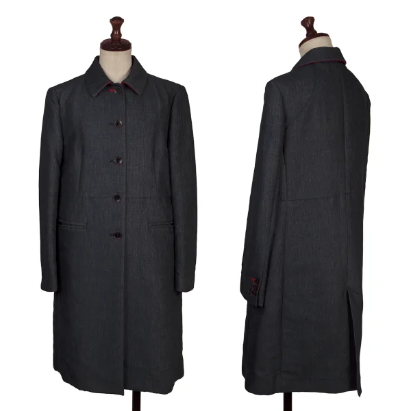 Paul Smith LONDON Cotton Linen Switching Coat Navy 38 K-168825_001