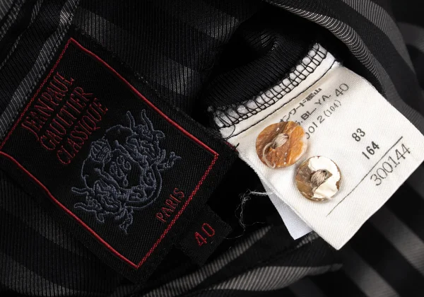 Jean Paul GAULTIER CLASSIQUE Poly Stripe Button Down Shirt K-168829_016