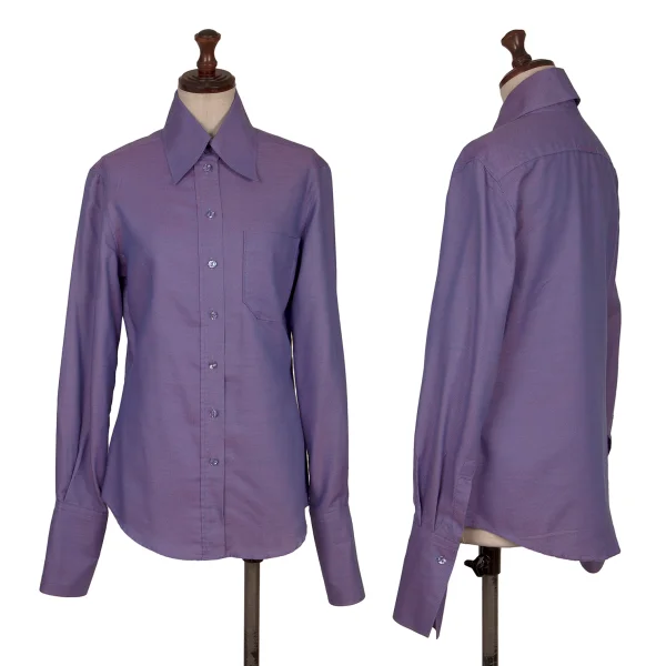 Jean Paul GAULTIER FEMME Cotton Poly Double Cuff Long-sleeve Shirt Purple 40 K-168831_001