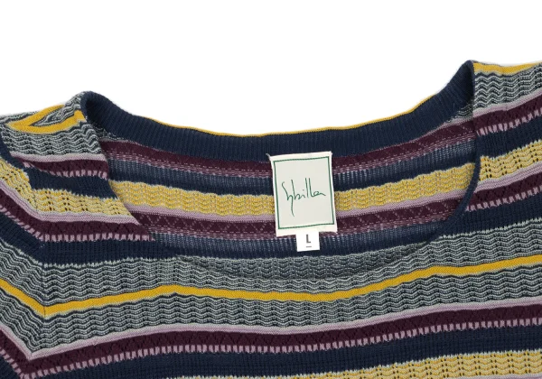 Sybilla Multi-stripe Woven Cotton Short Sleeved Knit K-168834_004