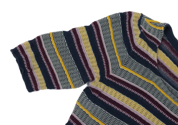 Sybilla Multi-stripe Woven Cotton Short Sleeved Knit K-168834_005