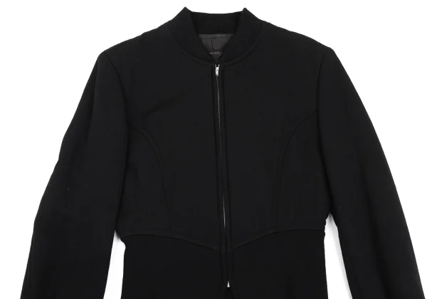 COMME des GARCONS Wool Curve Switching Zip Blouson K-168837_003