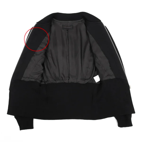 COMME des GARCONS Wool Curve Switching Zip Blouson K-168837_010