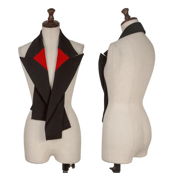 COMME des GARCONS Wool Bicolor Detachable Collar Black,Red XS-S K-168841_001