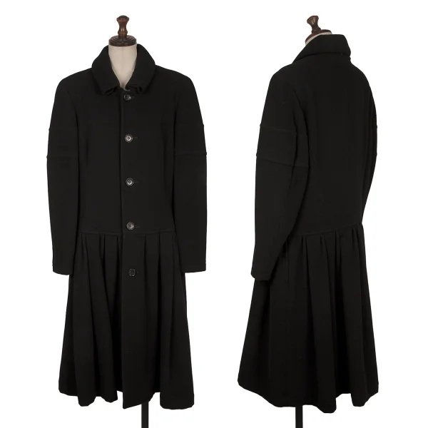 COMME des GARCONS Melton Wool Tuck Switching Coat Black XS-S K-168843_001