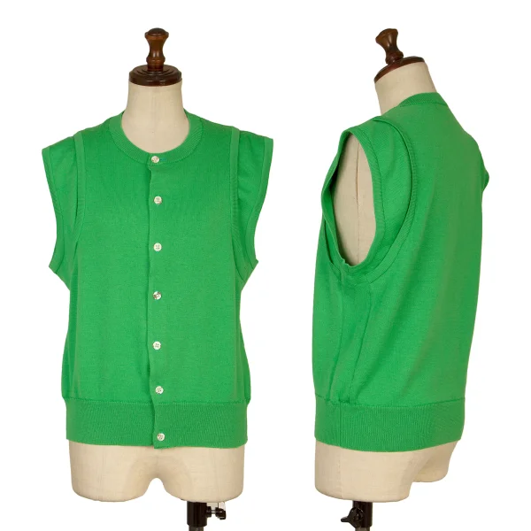 COMME des GARCONS Double Shoulder Knit Vest Light Green XS-S K-168876_001