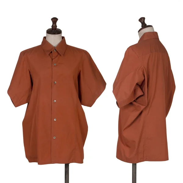 COMME des GARCONS Cotton Dolman Short Sleeve Shirt Brown XS-S K-168879_001
