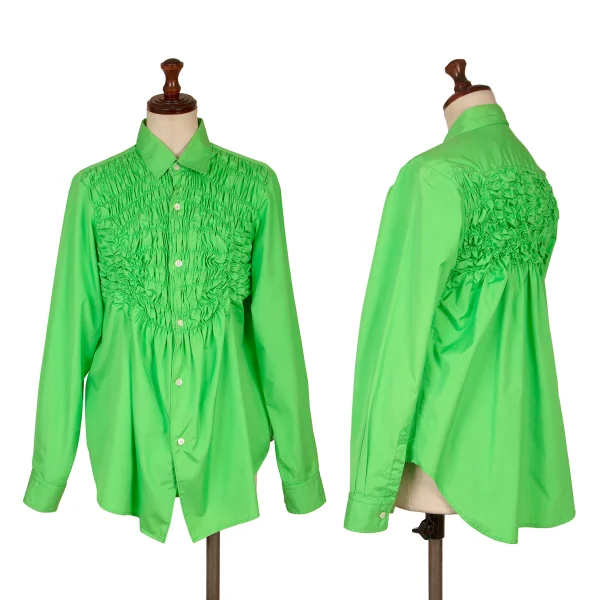 COMME des GARCONS Cotton Shirring Design Shirt Light Green XS-S K-168880_001