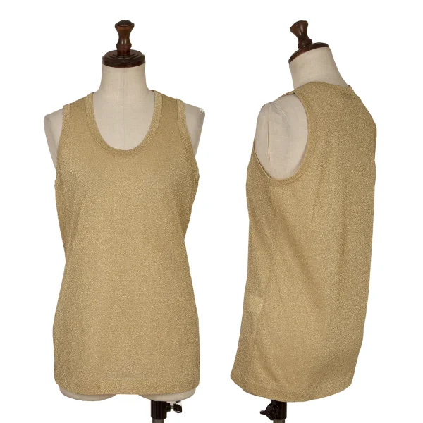 COMME des GARCONS NOIR Nylon Glitter Tank Top Gold XS-S K-168898_001