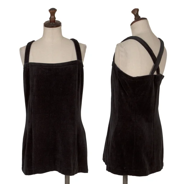 COMME des GARCONS NOIR Velour Sleeveless Blouse Black XS-S K-168899_001