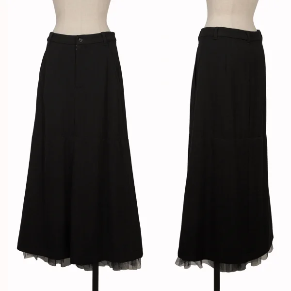 robe de chambre COMME des GARCONS Wool Gabardine Tulle Layered Skirt Black XS-S K-168906_001