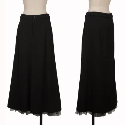 robe de chambre COMME des GARCONS Wool Gabardine Tulle Layered Skirt