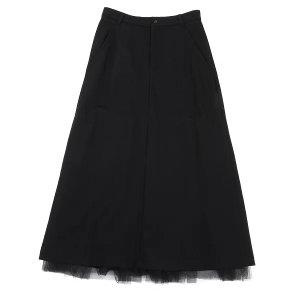 robe de chambre COMME des GARCONS Wool Gabardine Tulle Layered Skirt K-168906_002