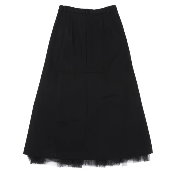 robe de chambre COMME des GARCONS Wool Gabardine Tulle Layered Skirt K-168906_012