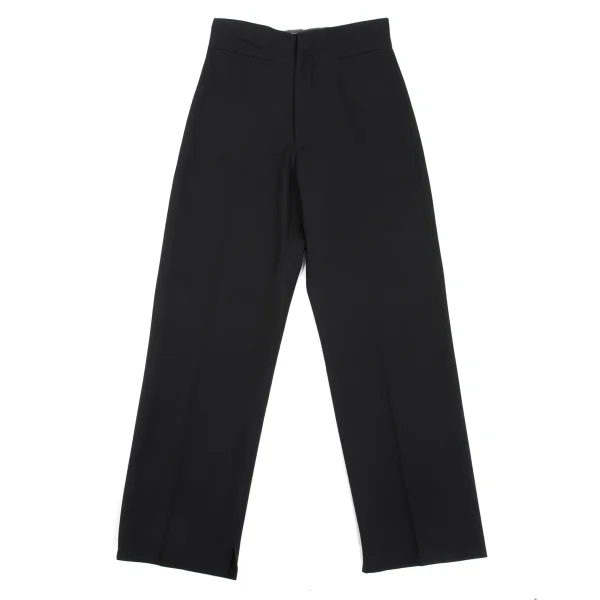 Yohji Yamamoto FEMME Wool Gabardine Front Welt Pocket Pants Black S K-168911_001