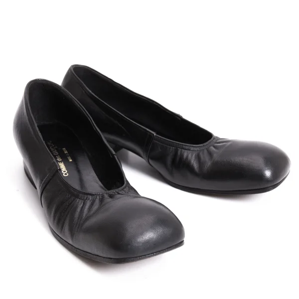 COMME des GARCONS Square-toe Leather Pumps Black 23(About US 6) K-168919_001