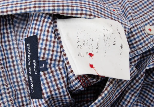 COMME des GARCONS HOMME Flap Pocket Check Short Sleeve Shirt K-168922_016