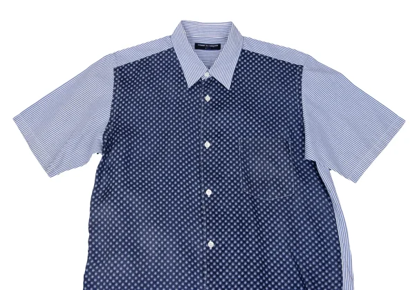 COMME des GARCONS HOMME Floral Printed Switching Stripe Shirt K-168923_002