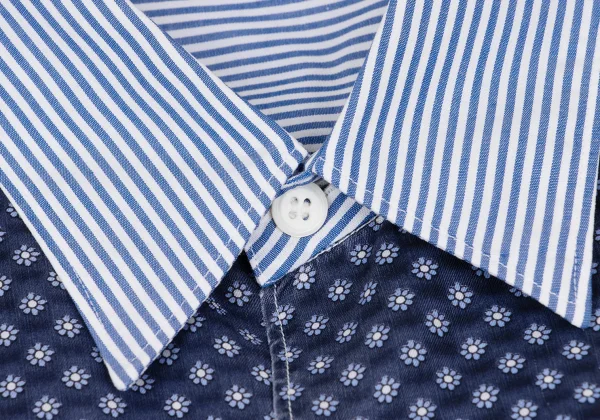 COMME des GARCONS HOMME Floral Printed Switching Stripe Shirt K-168923_004