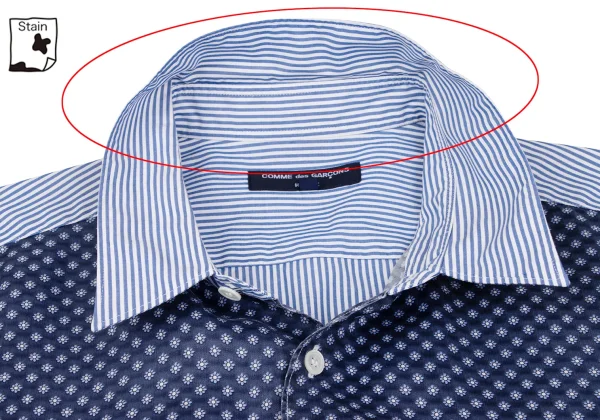 COMME des GARCONS HOMME Floral Printed Switching Stripe Shirt K-168923_005