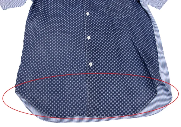 COMME des GARCONS HOMME Floral Printed Switching Stripe Shirt K-168923_011