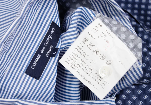 COMME des GARCONS HOMME Floral Printed Switching Stripe Shirt K-168923_018