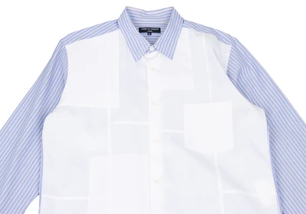 COMME des GARCONS HOMME Patchwork Switching Striped Shirt K-168924_002