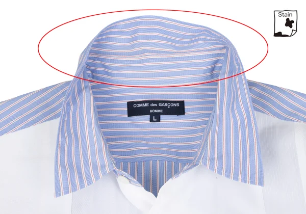 COMME des GARCONS HOMME Patchwork Switching Striped Shirt K-168924_007