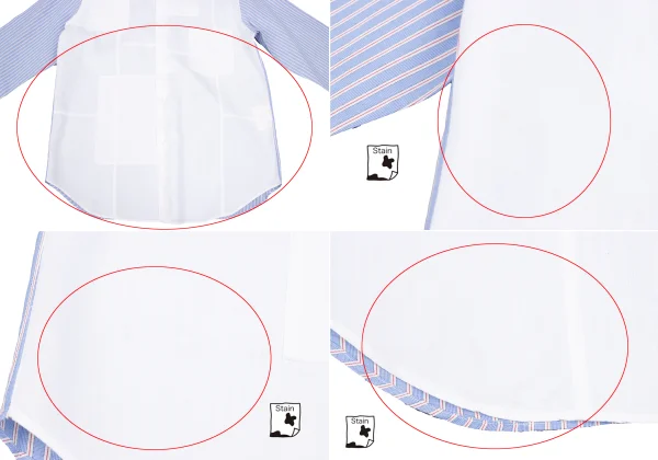 COMME des GARCONS HOMME Patchwork Switching Striped Shirt K-168924_012