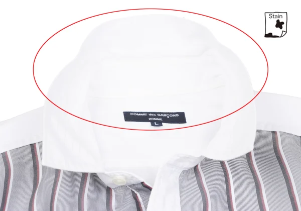 COMME des GARCONS HOMME Front Stripe Switching Shirt K-168925_005