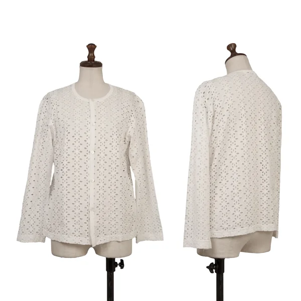 robe de chambre COMME des GARCONS Floral Embroidery Cardigan White S-M K-168929_001