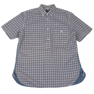 COMME des GARCONS HOMME Back Switching Check Pullover Button Down Shirt