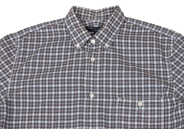 COMME des GARCONS HOMME Back Switching Check Pullover Button Down Shirt K-168930_002