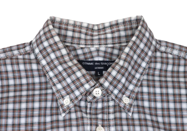 COMME des GARCONS HOMME Back Switching Check Pullover Button Down Shirt K-168930_003