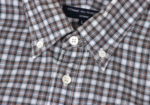 COMME des GARCONS HOMME Back Switching Check Pullover Button Down Shirt K-168930_004