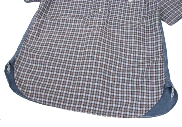 COMME des GARCONS HOMME Back Switching Check Pullover Button Down Shirt K-168930_010