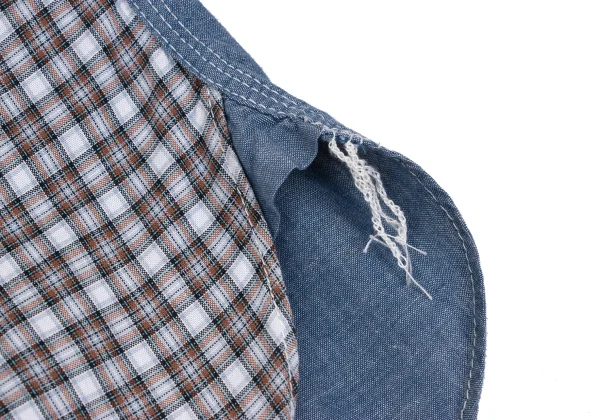 COMME des GARCONS HOMME Back Switching Check Pullover Button Down Shirt K-168930_011