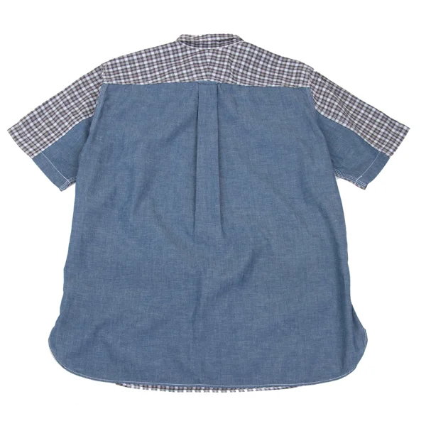 COMME des GARCONS HOMME Back Switching Check Pullover Button Down Shirt K-168930_013