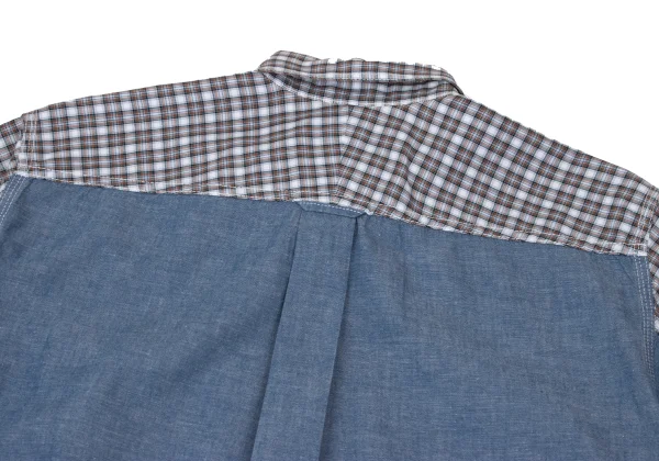 COMME des GARCONS HOMME Back Switching Check Pullover Button Down Shirt K-168930_014