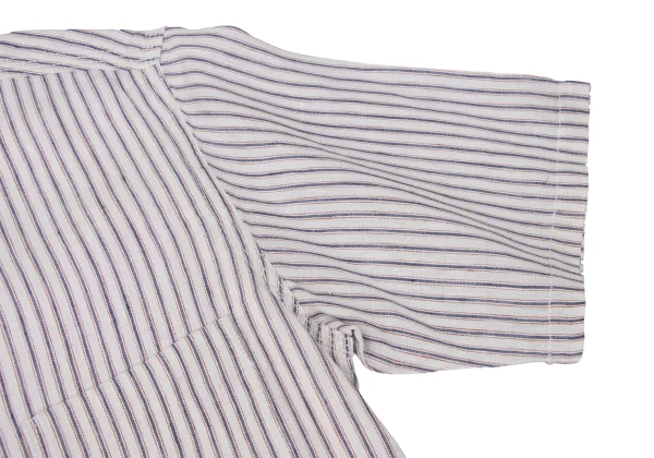 COMME des GARCONS HOMME Linen Back Cotton Striped Short Sleeved Shirt K-168931_007