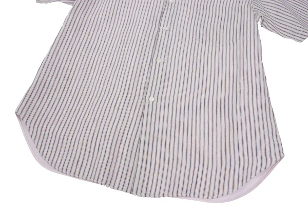 COMME des GARCONS HOMME Linen Back Cotton Striped Short Sleeved Shirt K-168931_008