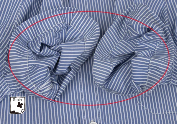 COMME des GARCONS HOMME Cotton Patch Pocket Striped Short Sleeved Shirt K-168932_008