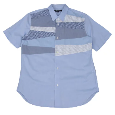 COMME des GARCONS HOMME Cotton Front Panel Design Short-sleeved Shirt