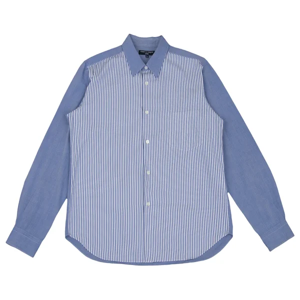 COMME des GARCONS HOMME Cotton Front Striped Long-sleeved Shirt Blue,White L K-168934_001
