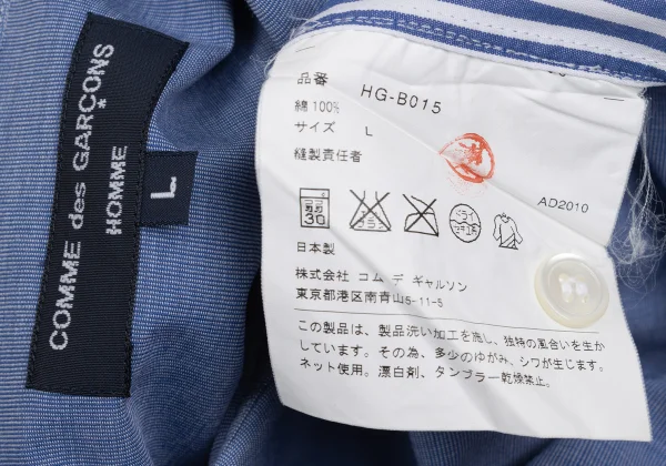 COMME des GARCONS HOMME Cotton Front Striped Long-sleeved Shirt K-168934_020
