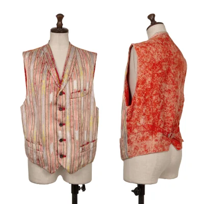 COMME des GARCONS Striped Switching Bleached Vest