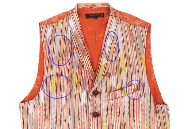 COMME des GARCONS Striped Switching Bleached Vest K-168935_003