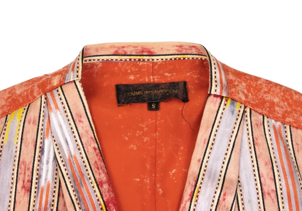 COMME des GARCONS Striped Switching Bleached Vest K-168935_008